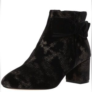 Kate Spade New York Langley Black Gold Spotted Velvet Ankle Boot 8 M MSRP $298.